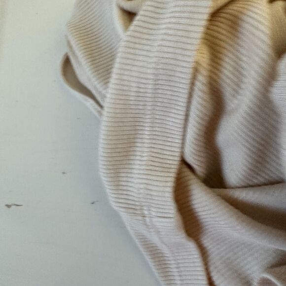 Enza Costa Sexy Cream One Shoulder Spaghetti Strap Ribbed Bodycon Mini Med - Picture 7 of 11